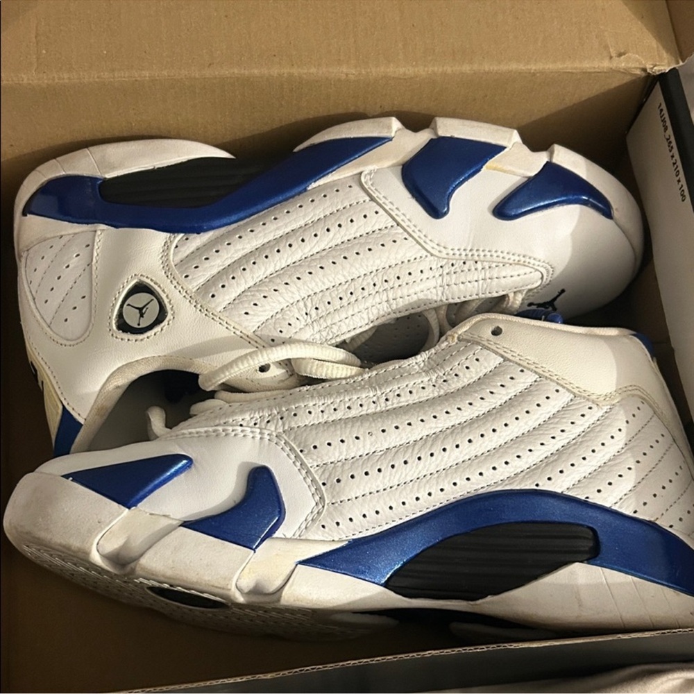 Jordan Women's White and Blue Sneakers